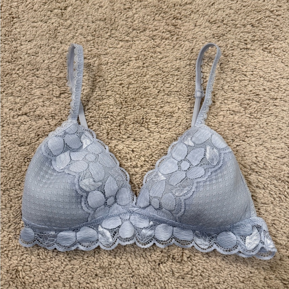 Aerie Soft Blue Lace Triangle Bralette